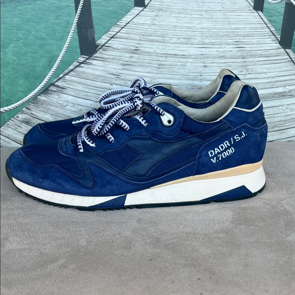 Diadora Blue and White Men's Sneakers - Picture 8 of 16